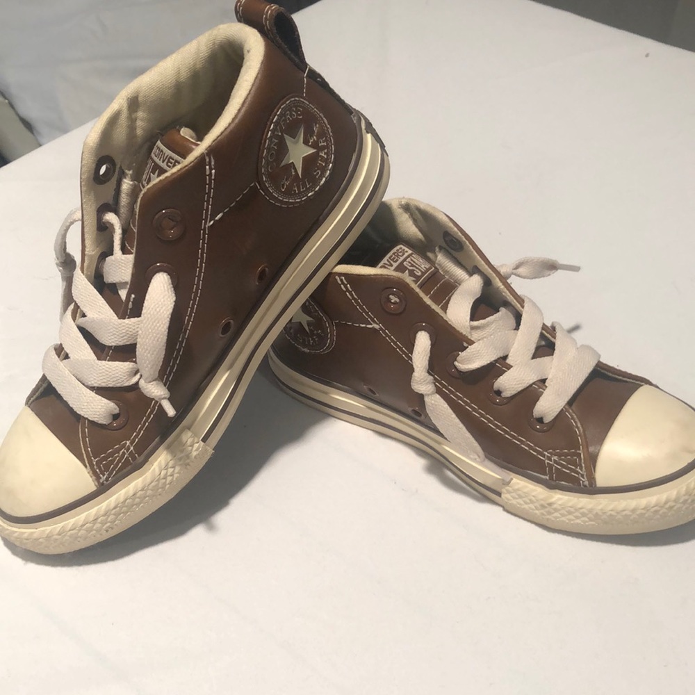 Converse pull on leather hi tops